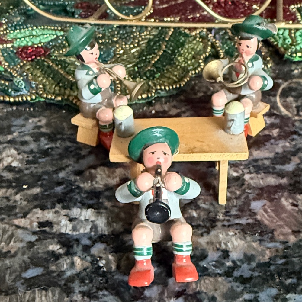 Miniature Wooden German Musician Figurines